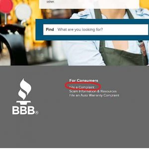 Complain About a Business with the bbb